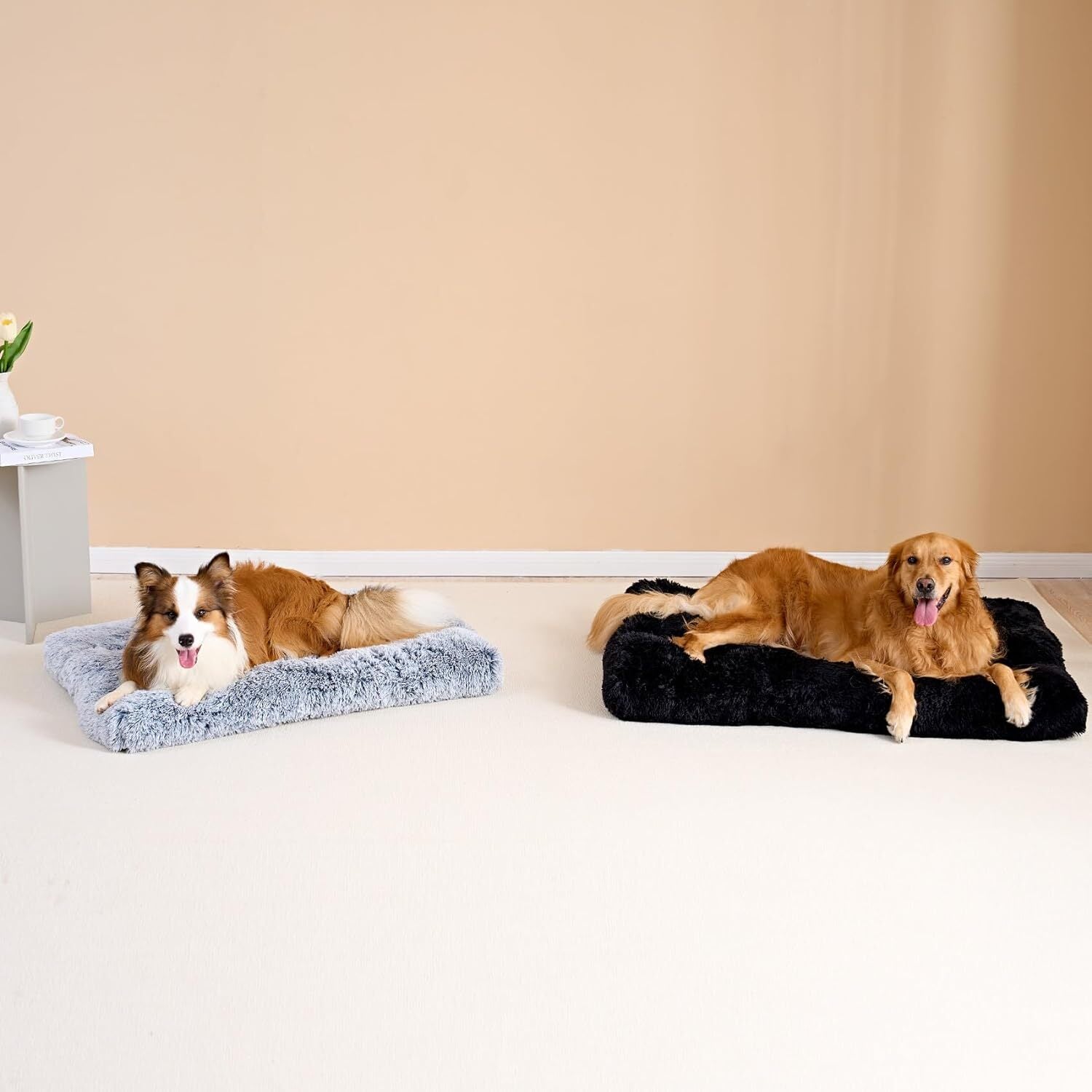 Premium Soft Plush Dog Bed - Large Size Pet Cushion for Crate, Machine Washable and Cozy Mattress for Dogs and Cats