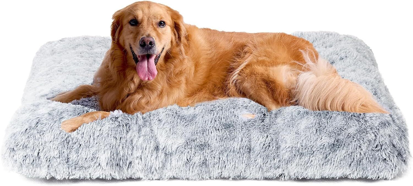 Premium Soft Plush Dog Bed - Large Size Pet Cushion for Crate, Machine Washable and Cozy Mattress for Dogs and Cats