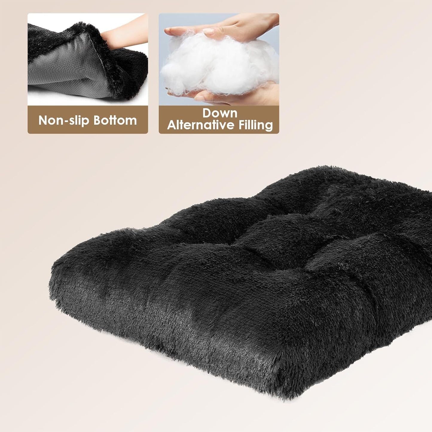 Premium Soft Plush Dog Bed - Large Size Pet Cushion for Crate, Machine Washable and Cozy Mattress for Dogs and Cats